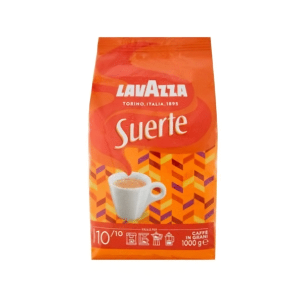Lavazza Suerte قهوة روبوستا قوية 1 كيلو جرام – نكهة غنية وتحميص داكن لمذاق إسبريسو مثالي