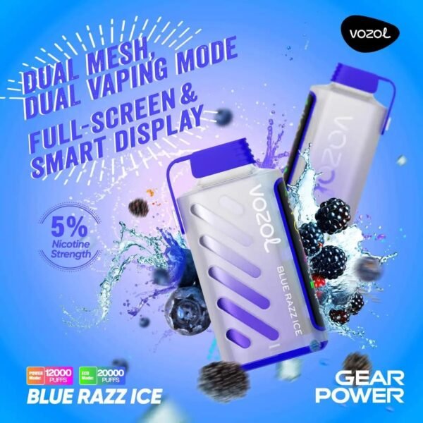 Vozol 20K Puff BlueRazz Ice 5%
