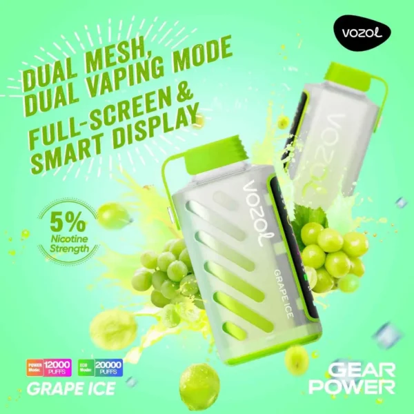 Vozol 20K Puff Grape Ice 5%