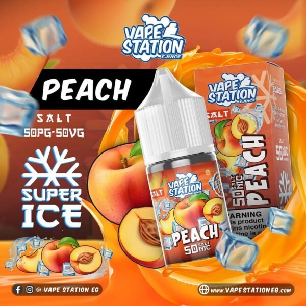 Vape Station Salt خوخ Super Ice | ڤيب ستيشن سولت