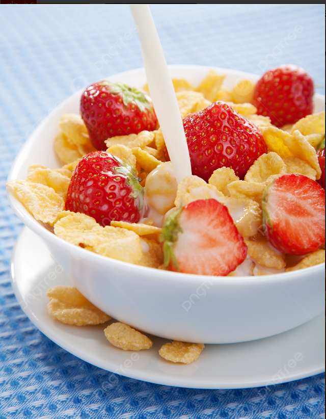 فليفور شوت  كورن فليكس بالفرولة والكريمة والحليب